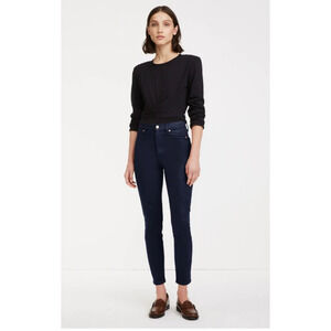 7 FOR ALL MANKIND NWT High Waist Super Skinny Ankle in Coated Ink // 00